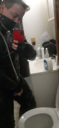 Leather Biker Jerking off in Leather Suit