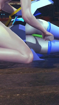 Robô menina leva contas anais na bunda dela