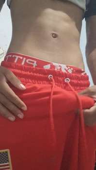 Young Man Showing the Volume of His Dick