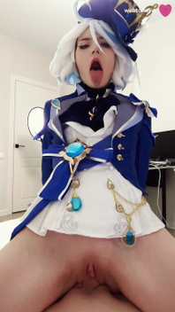 The Kinky Furina From Genshin Impact Prefers Aether's Nutritious Cum, Which Is Supposed to End up in Her Shaved Pussy