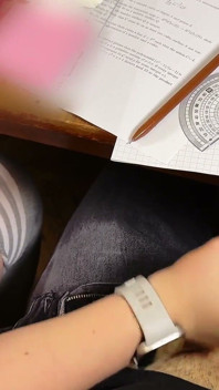 Sexy High Schoolgirl Jerking Him off in Physics Class Under the Table.