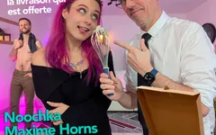 Delivroubignole Fucks and Fills up Right Next to Her Date with Maxime Horns Noochka Davy