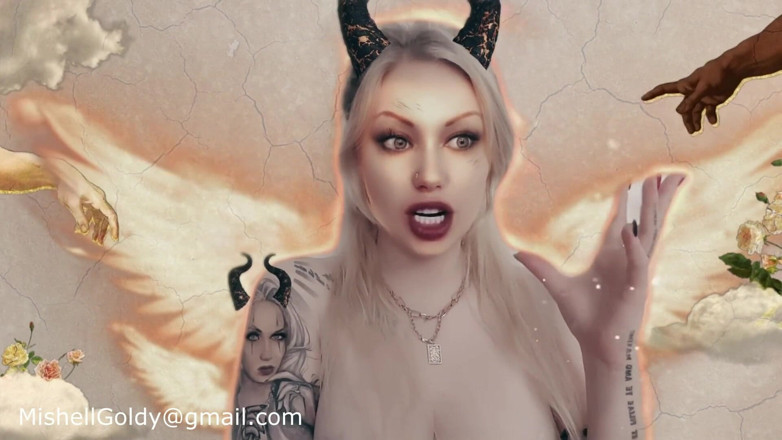 Goddess Misha Goldy: Blootstellen-fantasie deal met de duivel! Interactieve clip!