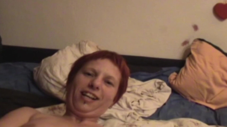 Deutsche Madchen: Nasty Redhead German Bitch Fucked by Two Dudes