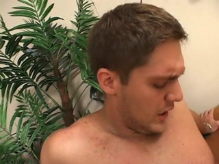 Shemales Tales: Blonde bitch is masturbating while watching a tranny fuck a...