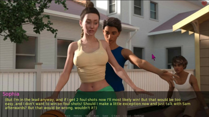 Visual Novels: Manželka a nevlastní matka, část 34 - student se dotýká zadku, zatímco si...
