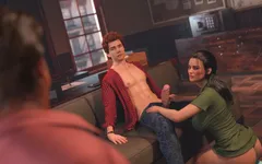 Cuckold echtgenoot kijkt toe hoe zijn vrouw mijn grote lul zuigt - 3D Hentai geanimeerde porno - het leven in Santa County