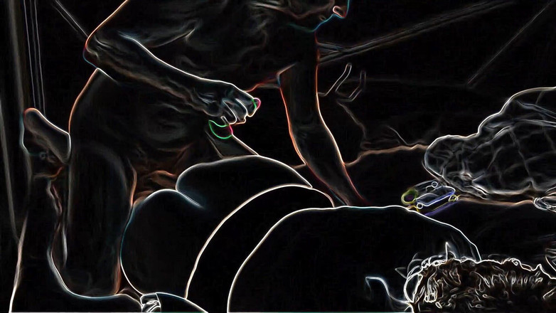 ros_guevara: ネオンの夜に後背位で髪を引っ張る