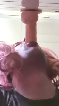 Crossdresser Pina Dildo Deepthroat Swallowing Hard Hals