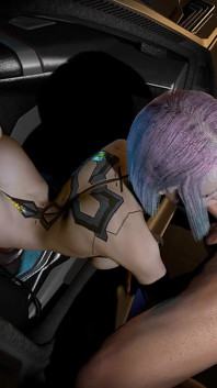 Lucy chupando pau no carro | Cyberpunk Edge precursores