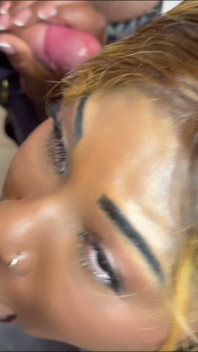 POV Interracial Double Blowjob - Ebony Xeinna Rose