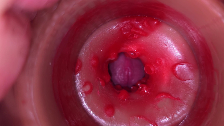 Creme sperm: Kamera i vagina, livmoderhalsen POV, creampie 4K