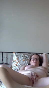 Playing with Pussy with Vibrator in Pantyhose