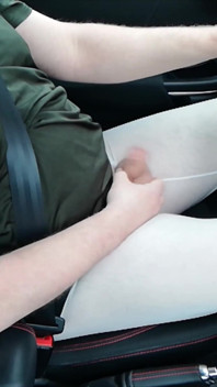 Sexy See-through White Shorts While Driving