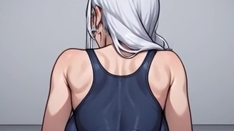 Aiwaifuloops: Waifu Amateur Teen POV Office Swimwear Tease &amp; Close-up Boss Blowjob (1m...