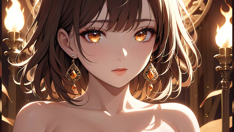 LustRender: Ember Kiss：一个美丽的年轻女人被小火焰点燃