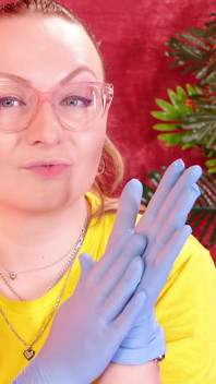 Tıbbi nitril eldivenlerle asmr videosu (arya grander)