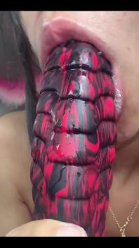 Sloppy Dildo Sucking