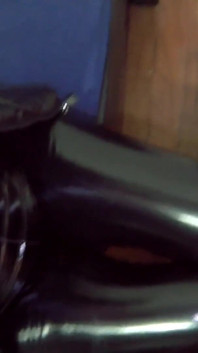 Seks fetish seluar Vinyl panas dan pancutan mani