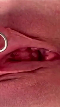 Pulling and Stretching My Pierced Clit and Pushing My Pussy