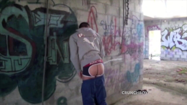 Crunch Boy: Innocent young dude fucked outdoor by bear hunk