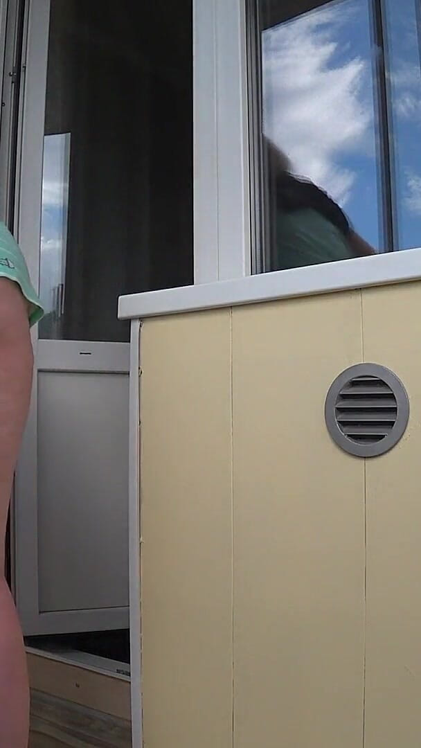 Mature Neighbor on the Balcony. I Watch Her Big Ass. PAWG. (Milf big tits)