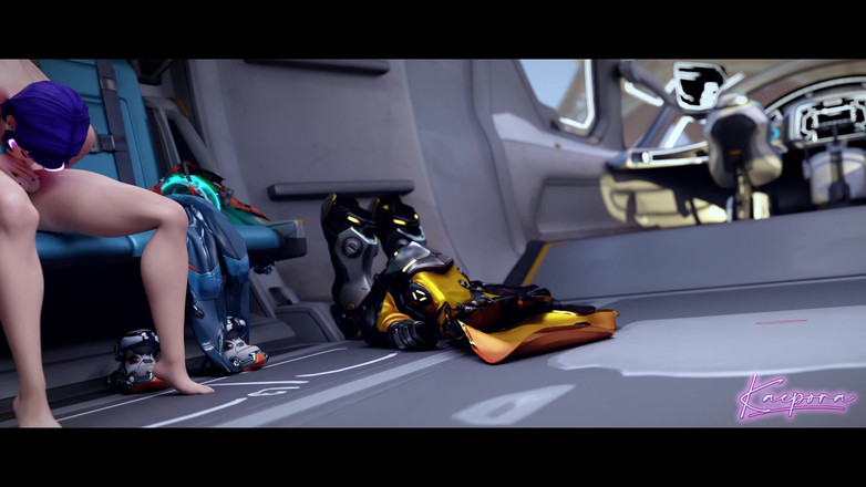 Kaepora NSFW: 巴黎任务 - 朱诺在任务期间在飞机上吮吸 Brigitte 大鸡巴