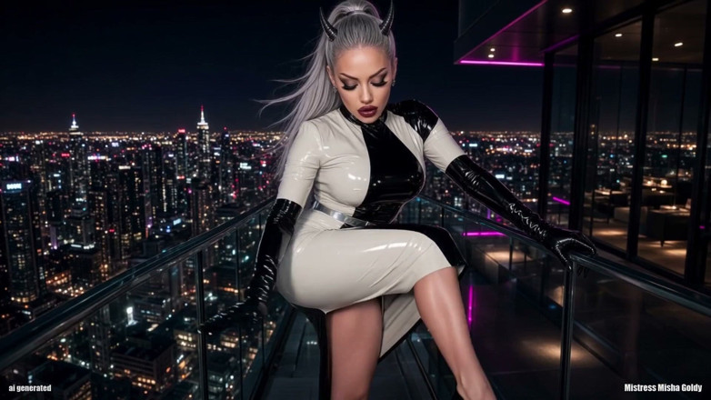 Goddess Misha Goldy: Latexové nohy vás nutí lézt