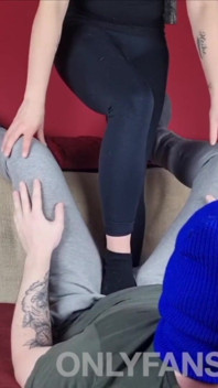 Ballbusting Trampling with Amateur Feet in Black Socks