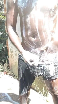 Black Teen Showering While Masturbating in Neighbors Washrooms
