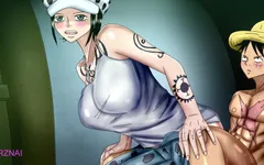 Franky X Robin, Law X Nami, Luffy Xlaw (mulher) (uma Peça)