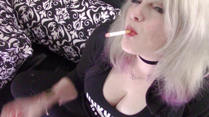 Smoke Temptress Annie Vox - Smoking Fetish: Marlboro red in tank and hoodie