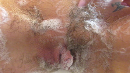 Cuteblonde666: Shaving off my extra hairy big clit pussy and pissing...