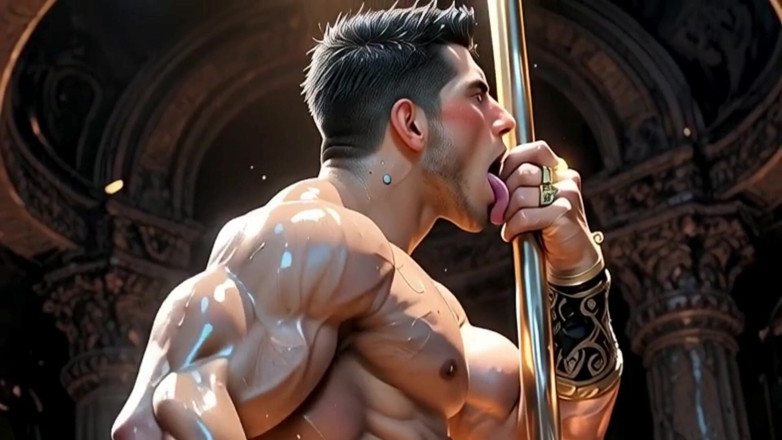 Real narrated fantasy Hentai: Muscular Gay Stripper Performs an Explicit Private Show Durin Ritual...