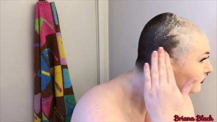 Briana Black: Smooth head shaving custom