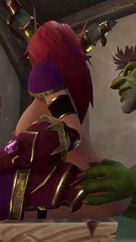 एक योगिनी दो goblins के साथ तीन लोगों की चुदाई करती है । Warcraft Parody