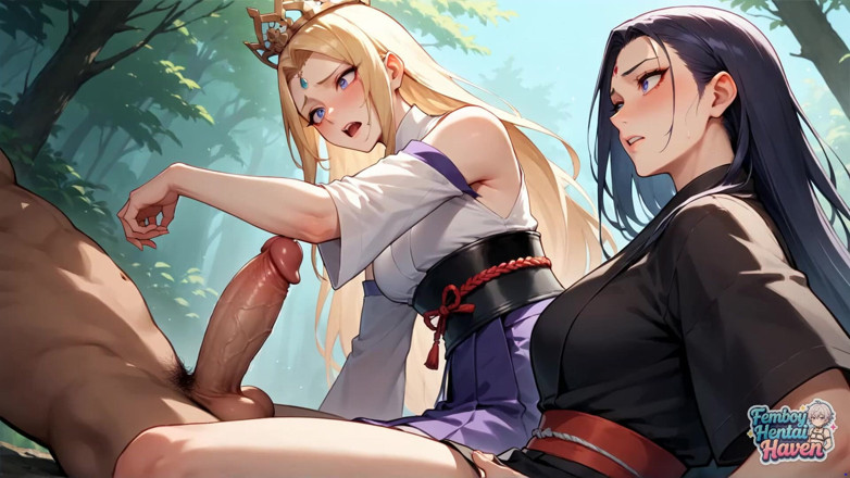 Femboy Hentai Haven: 발정난 포르노: 벌거벗은 펨보이와 함께하는 멋진 복장 도착 숲 후장 섹스 플레이!