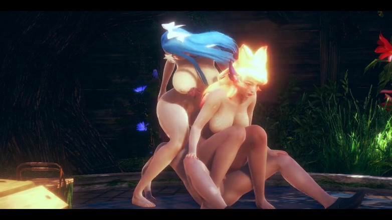 HentaiTubes: Lol Hentai - Ahri dan Syra bertiga dengan seks yang menakjubkan -...