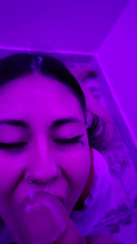 Latina Receiving Semen in Her Rich Little Mouth