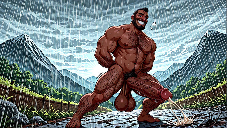 Erotic Man: Wild Hunks Pózuje s monster cocks cumming