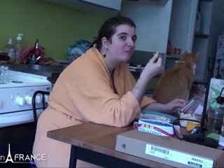 Hungry BBW brunette hard sodomized and jizzed for her sextape in POV