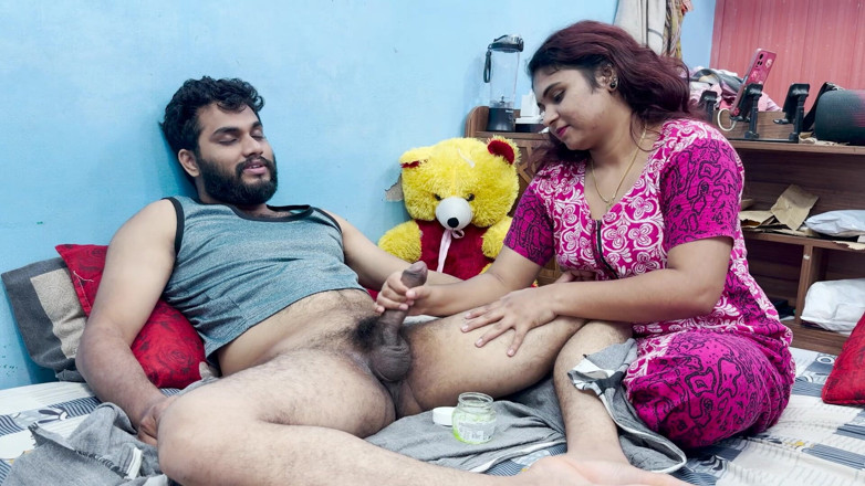 Vaishnavysharunraj: Step Sister Doing Penis Massage with Aloevera Gel