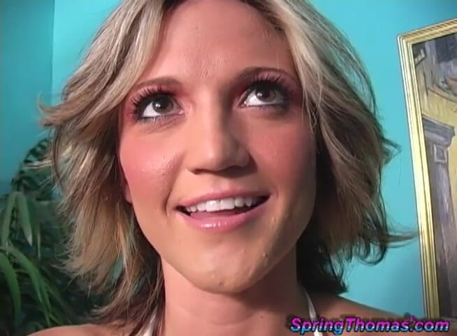 Spring Thomas: Spring Thomas Found a Cuckold Who Cleans Black Cum of...