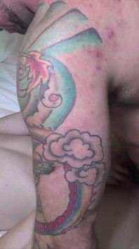 Tattooed Stepdaddy Hunk Fucks Young White Hole