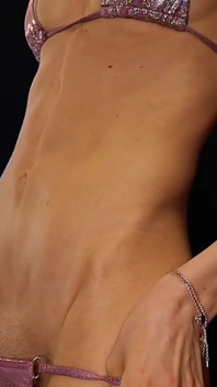 Abs Worship in Shiny Bikini