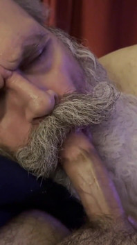 Old Man Big Moustache Blowjob, Sucks Licks and Hums His Way to a Creamy Reward