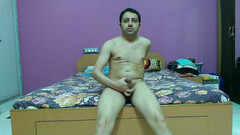 Cute & Nude Crossdresser: Naked young boy masturbating with his big cock and cum...