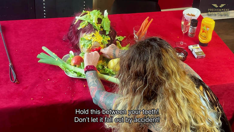 Dominatrix Frida: Humiliating the Powerless Slave at the Dining Table (223)