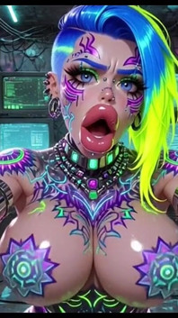 Cyberpunk Style Women Bouncing Boobs, Ai Animation