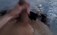 Jacking off in the Hot Tub